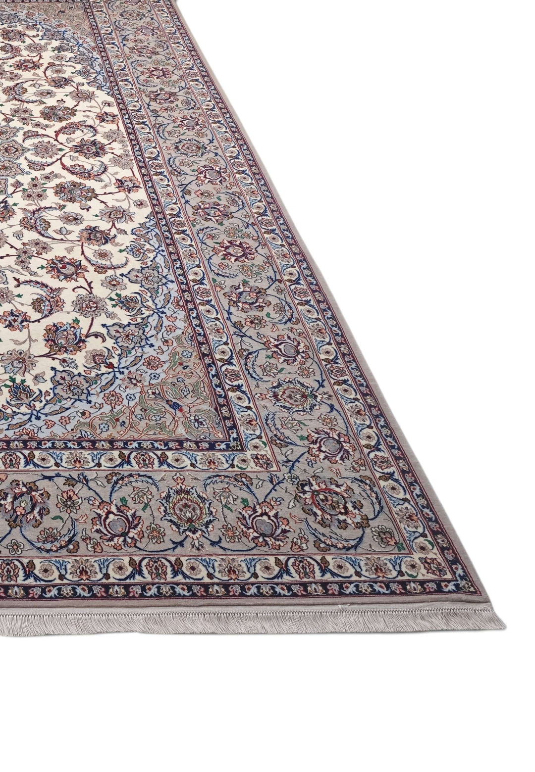 Signed Yazdani Isfahan Persian wool rug, hand-knotted