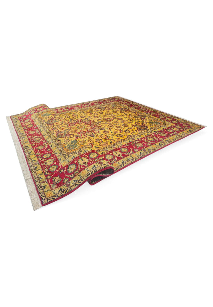 Hand-knotted Persian Isfahan rug with fine arabesque work