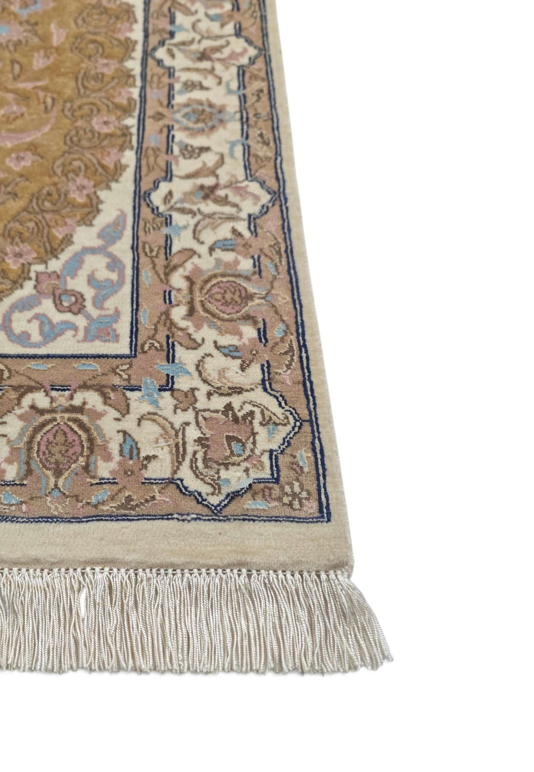Camel Persian Isfahan Silk Rug, hand-knotted, 60×94cm, photo 6