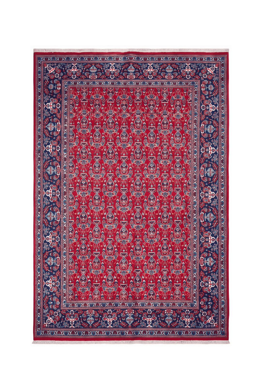 Cherry red boteh Moud rug, 197×294cm, about 4.5 tatami