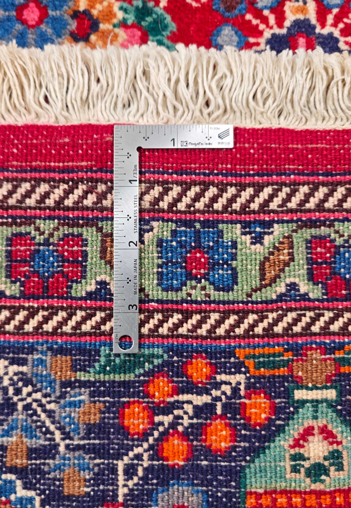 Cherry red boteh Moud Persian rug, hand-knotted