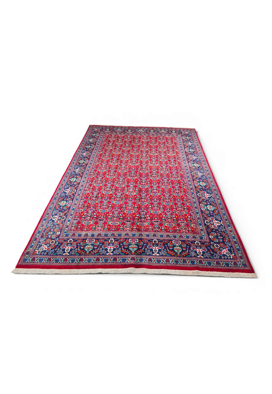 Cherry red Moud rug 197×294cm, Persian craftsmanship
