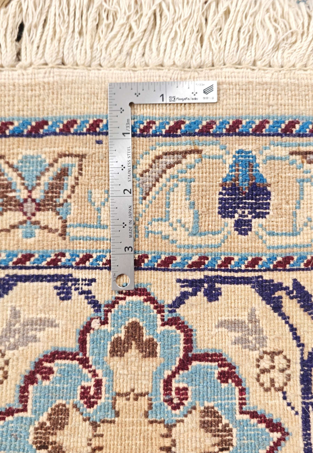 Coral Nain Persian rug, hand-knotted one-of-a-kind