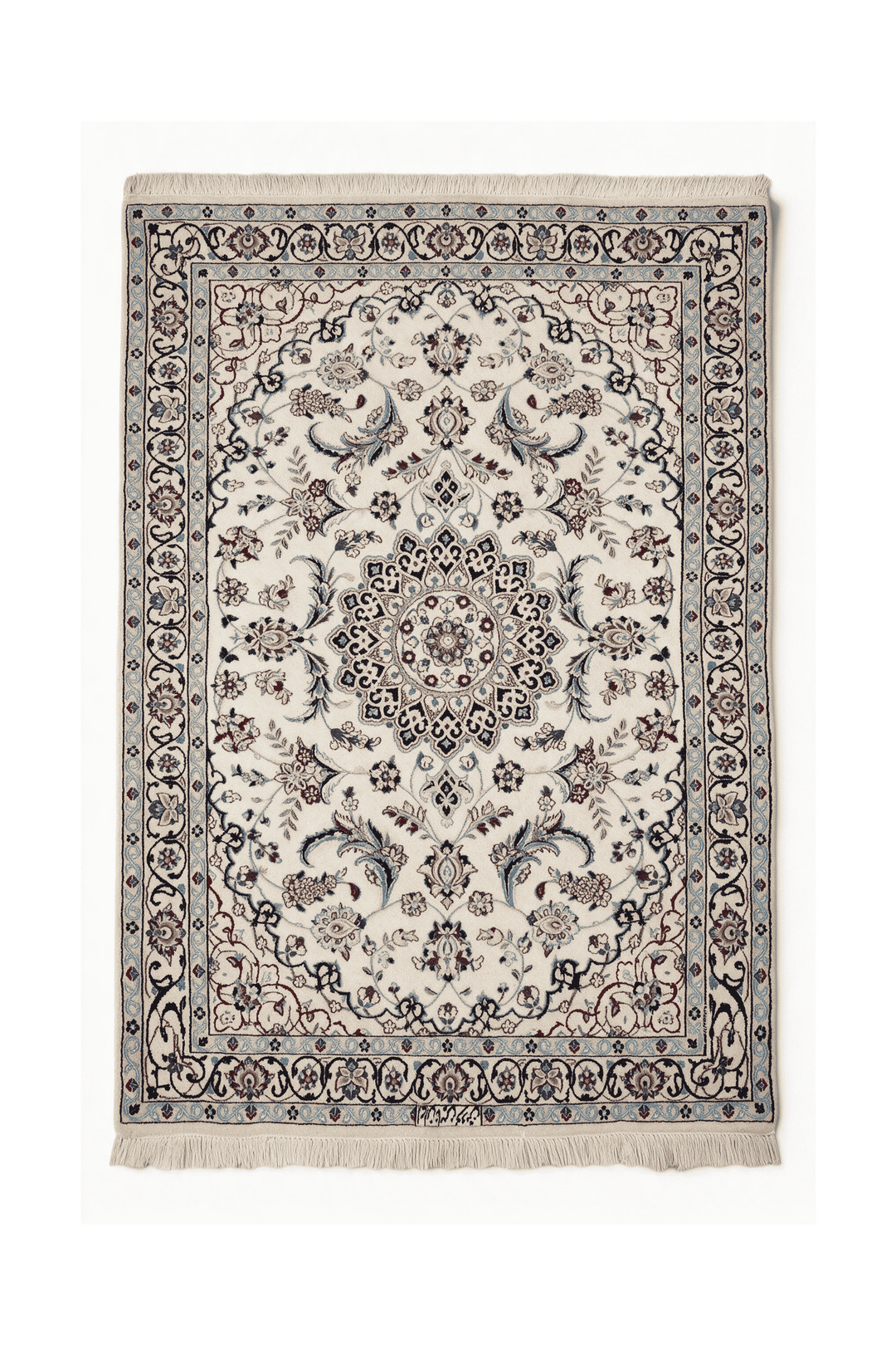 Ivory medallion Nain rug, 109×171cm, about 1.5 tatami