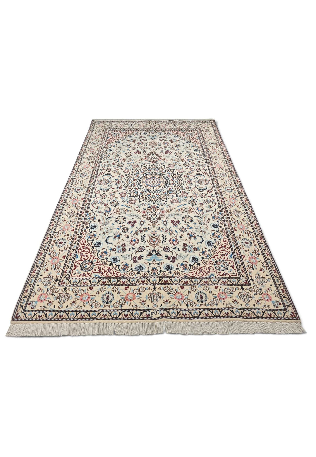 Hand-knotted wool pile of ivory wine Nain rug, 150×257cm