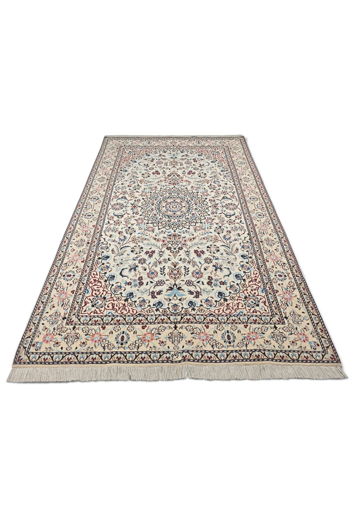 Hand-knotted wool pile of ivory wine Nain rug, 150×257cm