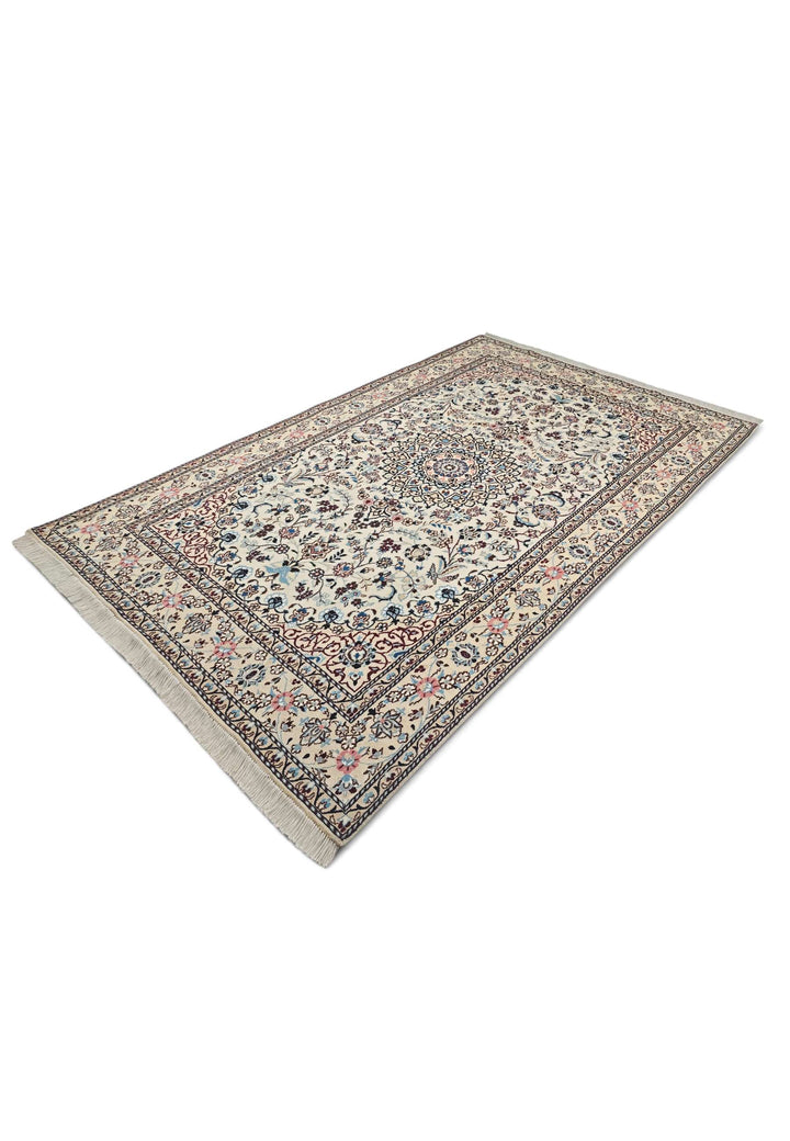 Ivory wine red Nain rug 150×257cm, Persian craftsmanship