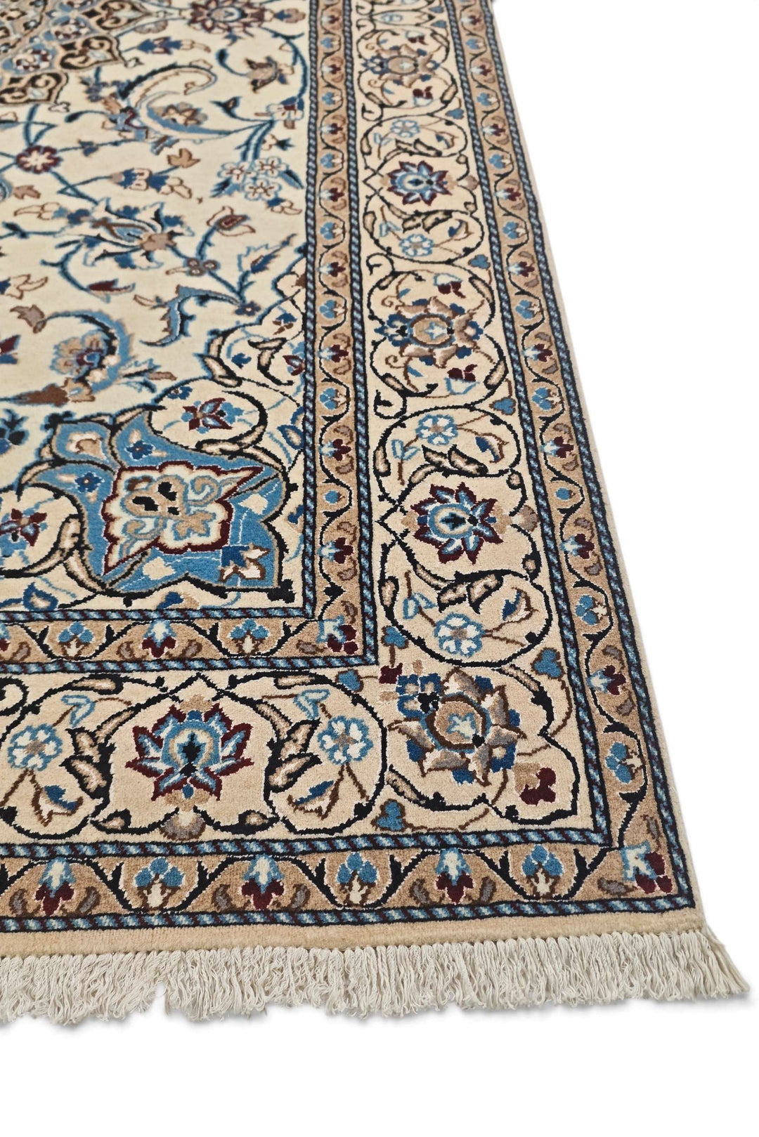 Hand-knotted Persian Nain rug with fine medallion work