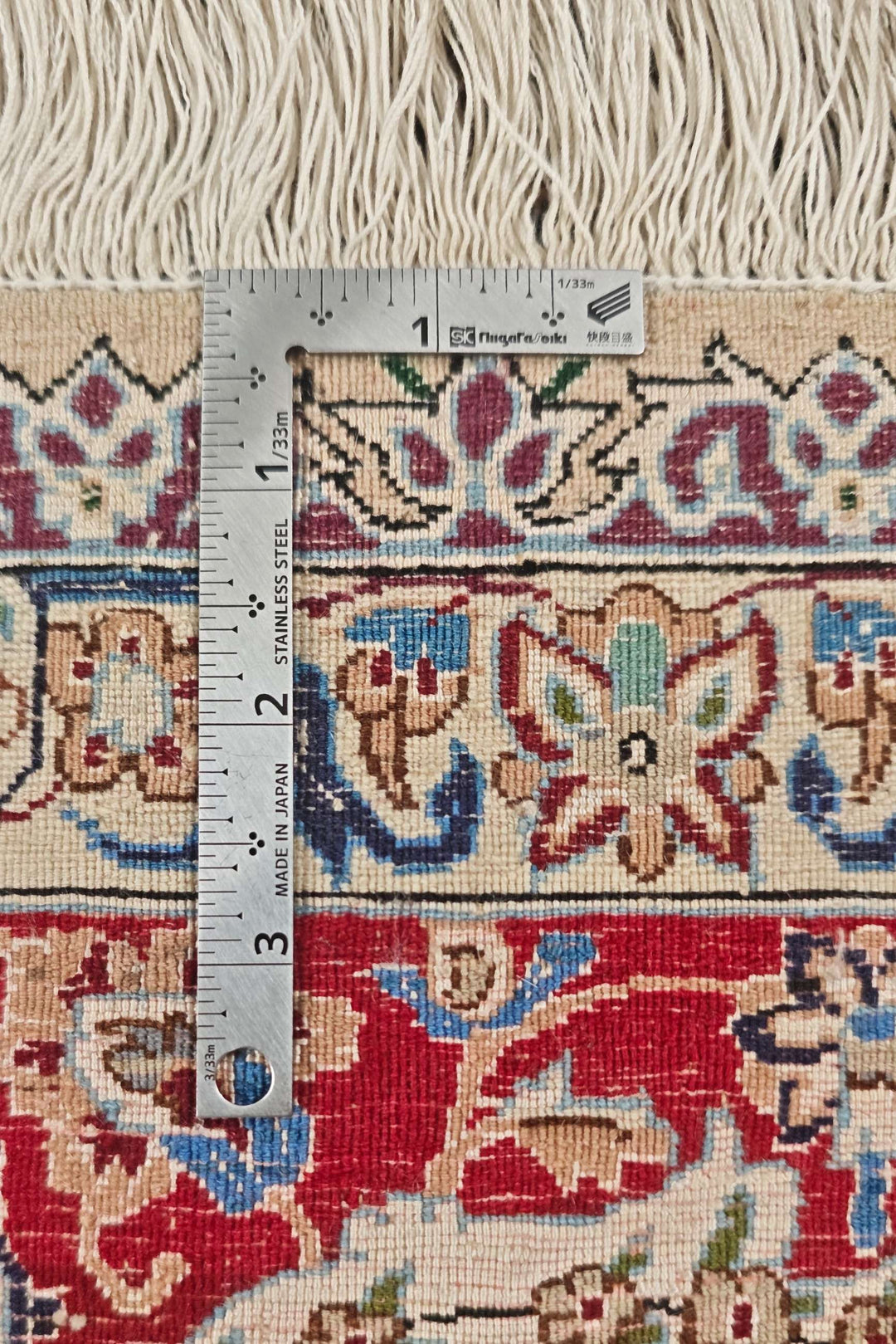 Hand-knotted Persian Nain rug with fine medallion work
