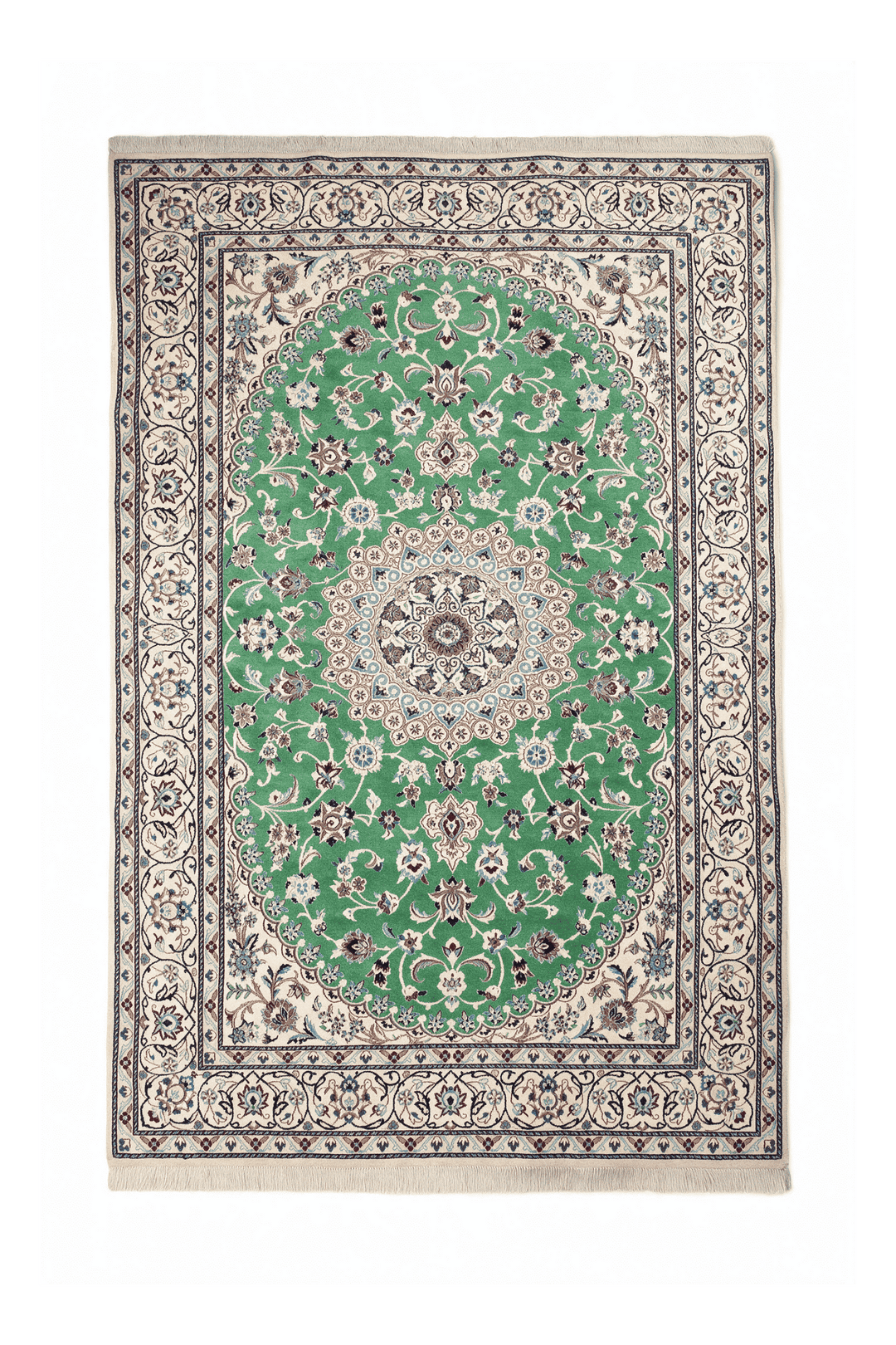 Pistachio green medallion Nain rug, 146×247cm, about 2 tatami