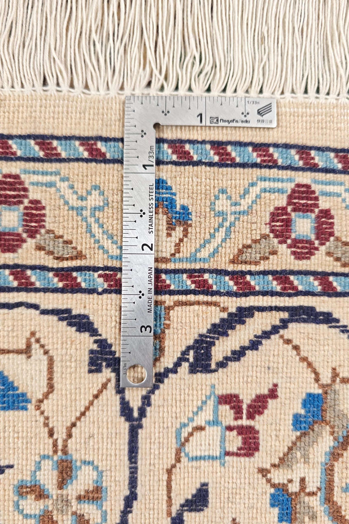 Pistachio green Nain Persian rug, hand-knotted
