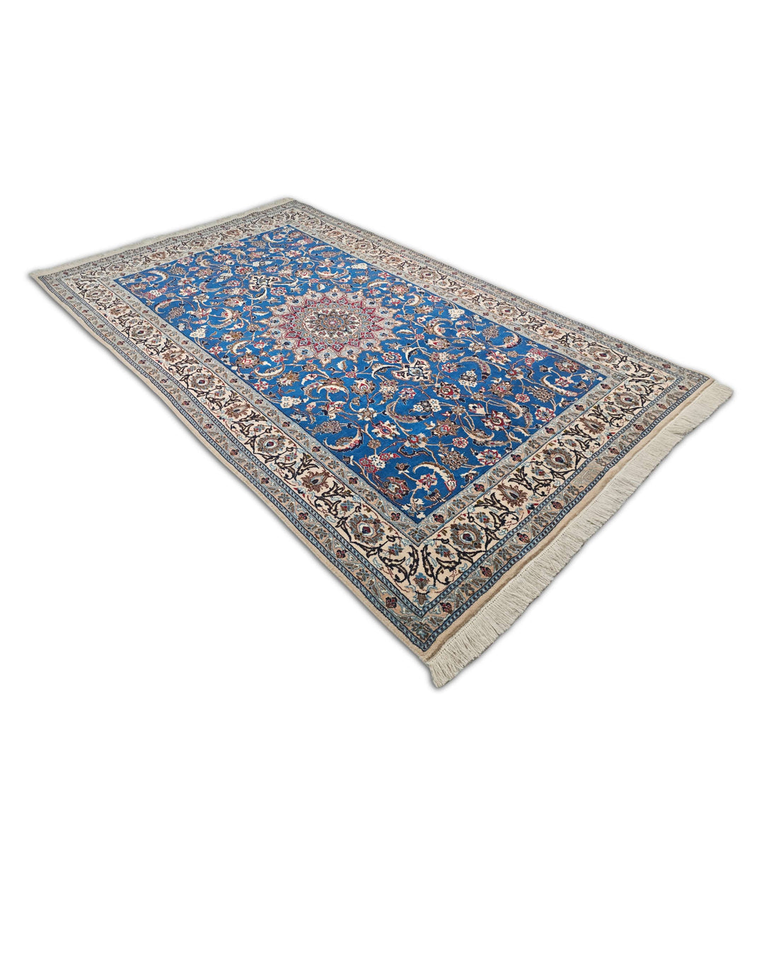 Hand-knotted Persian Nain rug with fine medallion work