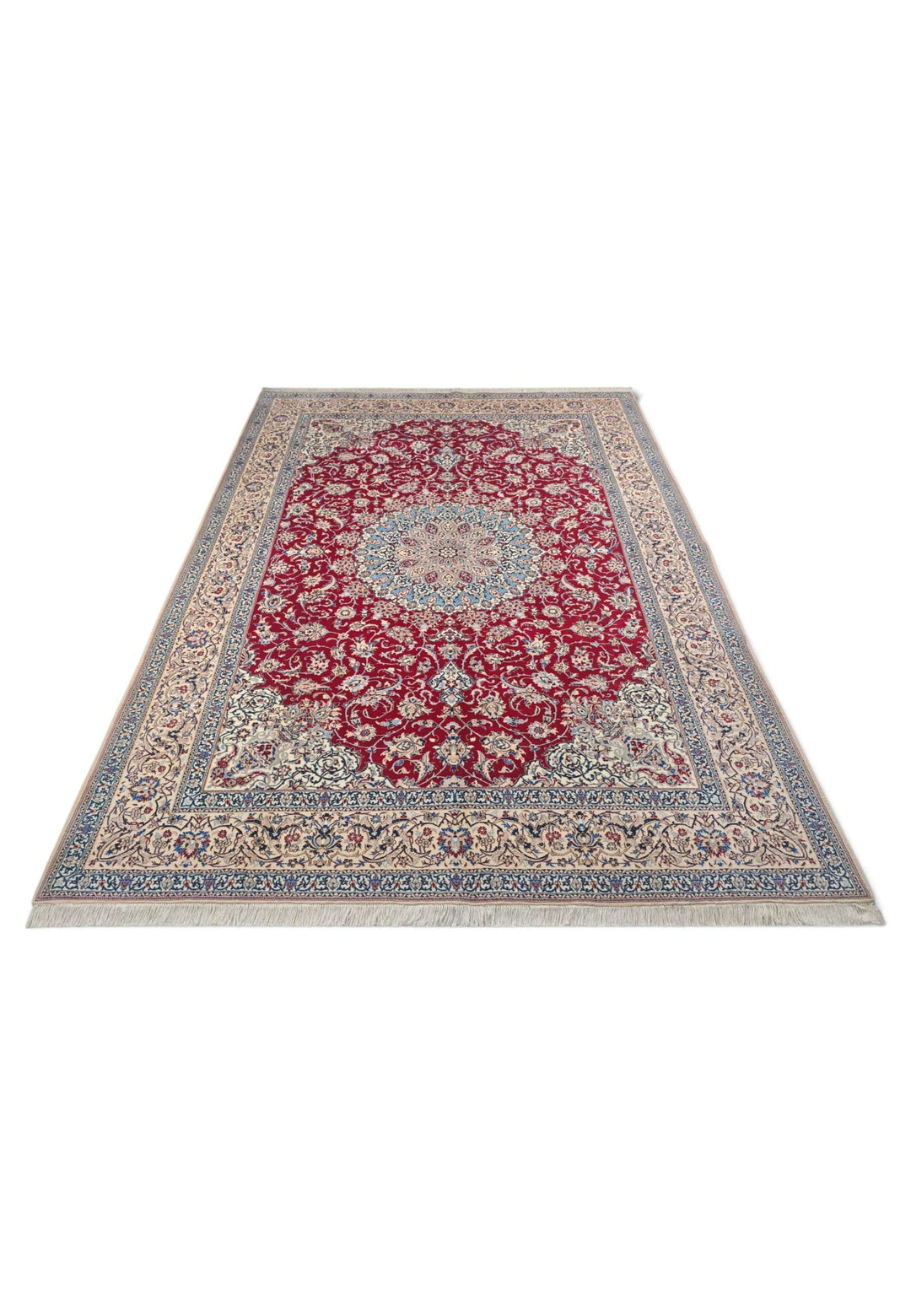 Hand-knotted wool pile of Shesh La Nain rug, 202×294cm