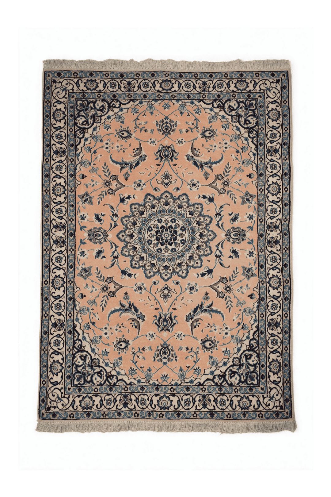 Peach medallion Nain rug, 110×165cm, about 1.5 tatami