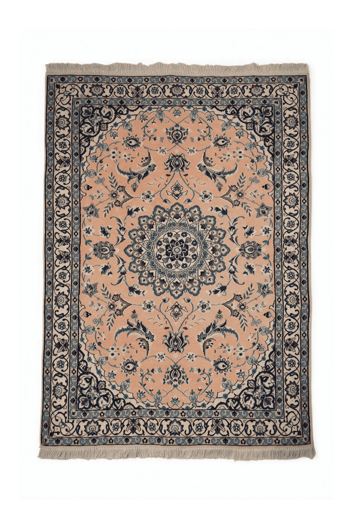 Peach medallion Nain rug, 110×165cm, about 1.5 tatami