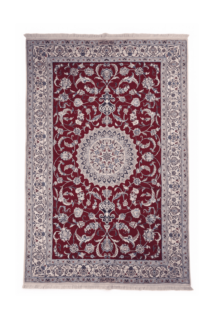 Wine red medallion Nain rug, 200×317cm, about 4.5 tatami
