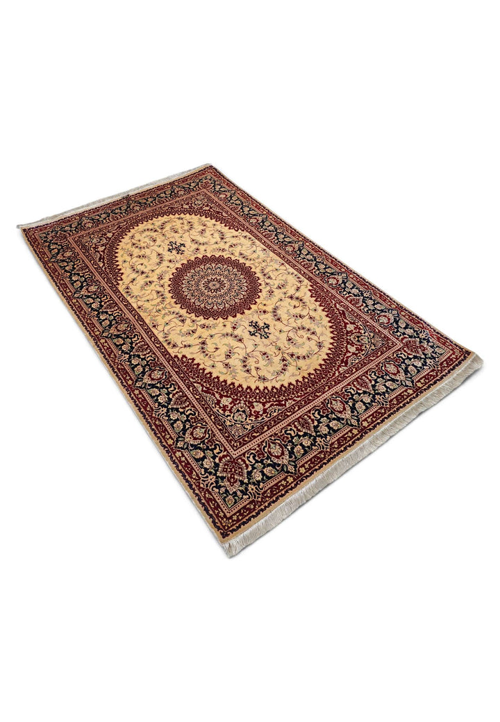 Gold Persian Qum Silk Rug, hand-knotted, 98×150cm, photo 5