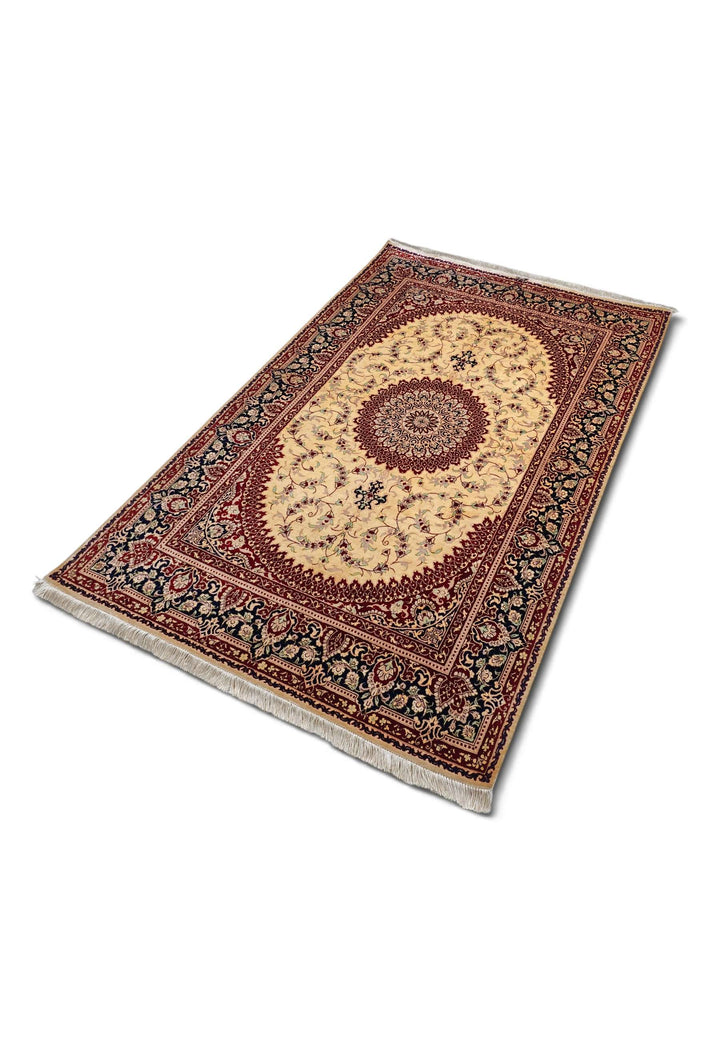 Gold Persian Qum Silk Rug, hand-knotted, 98×150cm, photo 6