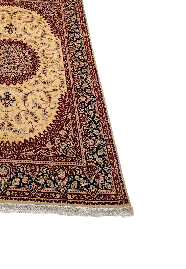 Gold Persian Qum Silk Rug, hand-knotted, 98×150cm, photo 7