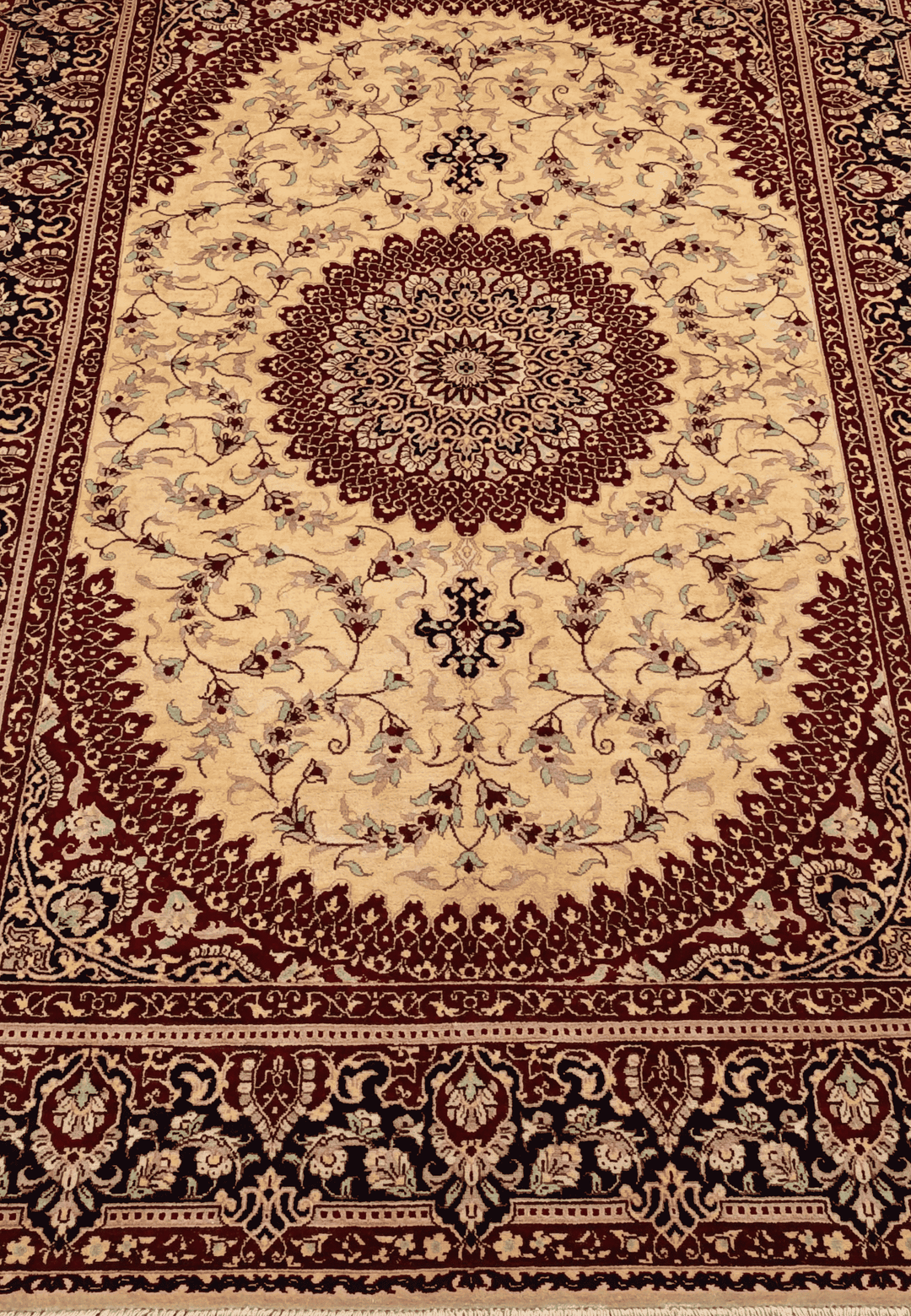 Gold Persian Qum Silk Rug, hand-knotted, 98×150cm, photo 8