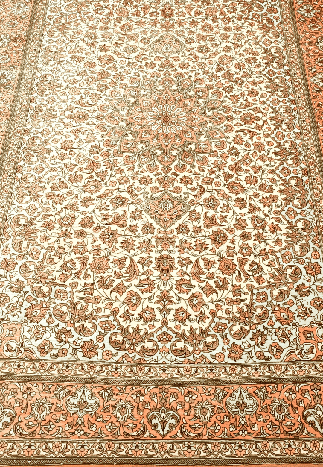Ivory Persian Qum Silk Rug, hand-knotted, 100×160cm, photo 7