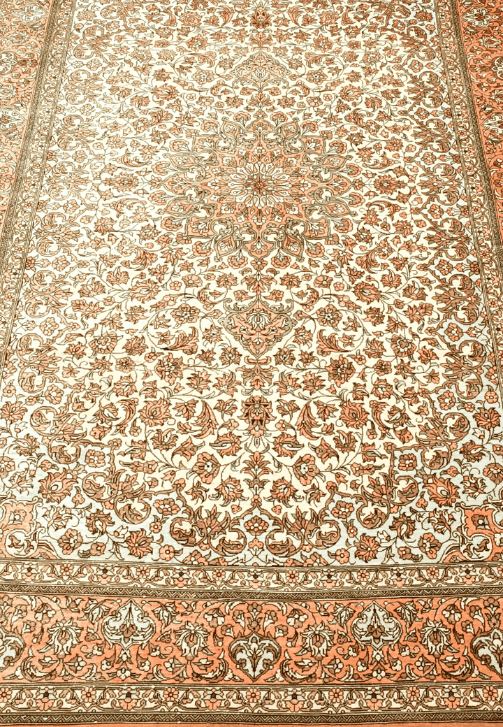 Ivory Persian Qum Silk Rug, hand-knotted, 100×160cm, photo 7