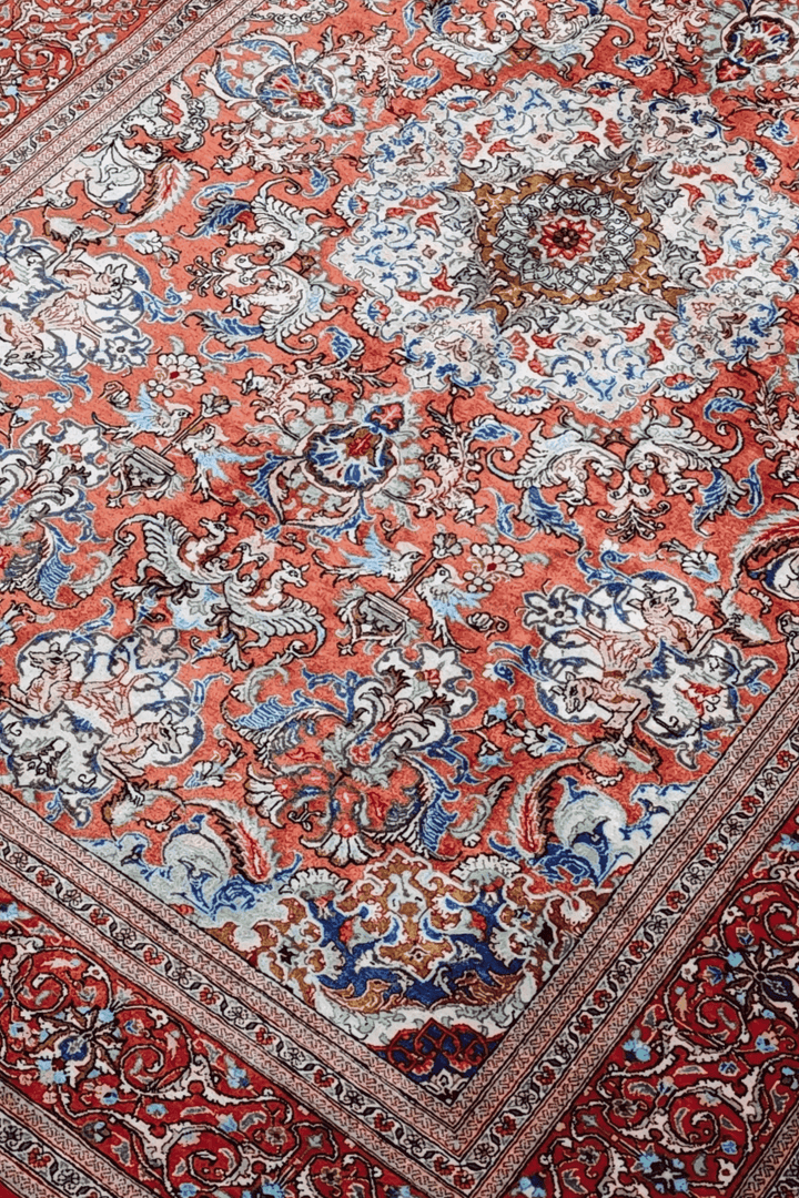 Red Persian Qum Silk Rug, hand-knotted, 105×150cm, photo 2