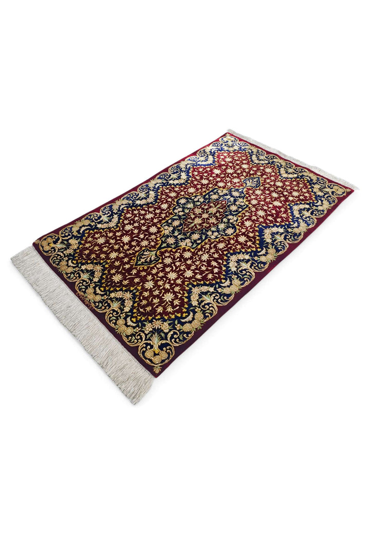 Red Persian Qum Silk Rug, hand-knotted, 57×96cm, photo 6