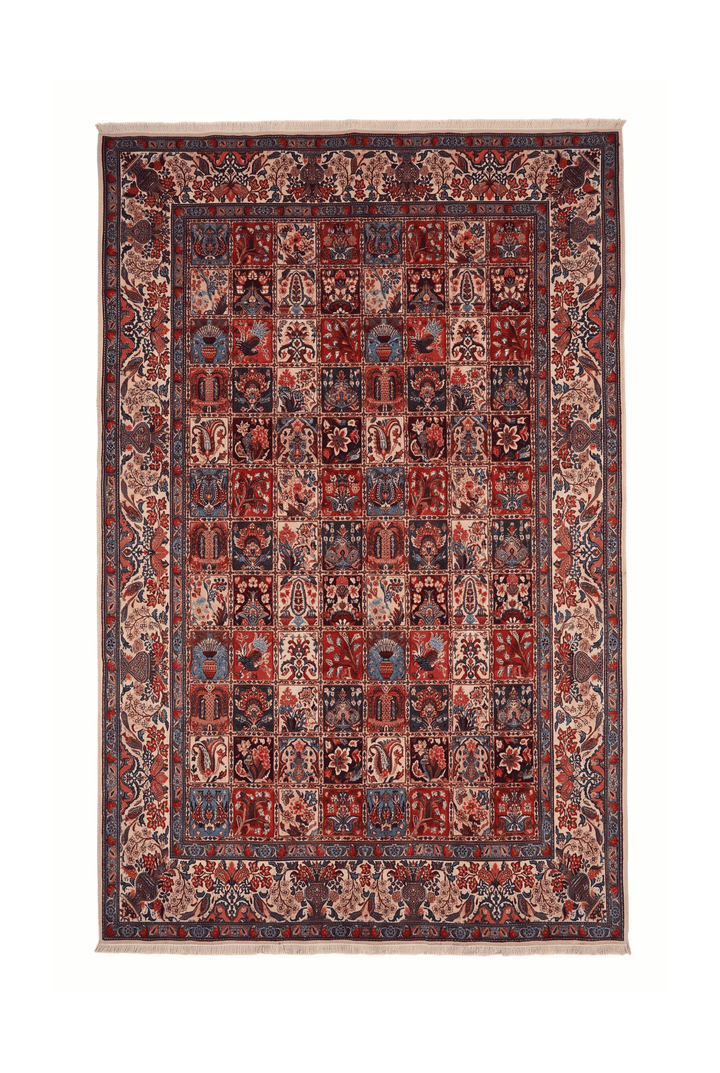 Four Seasons garden panel Sabzevar rug, 200×293cm, 4.5 tatami