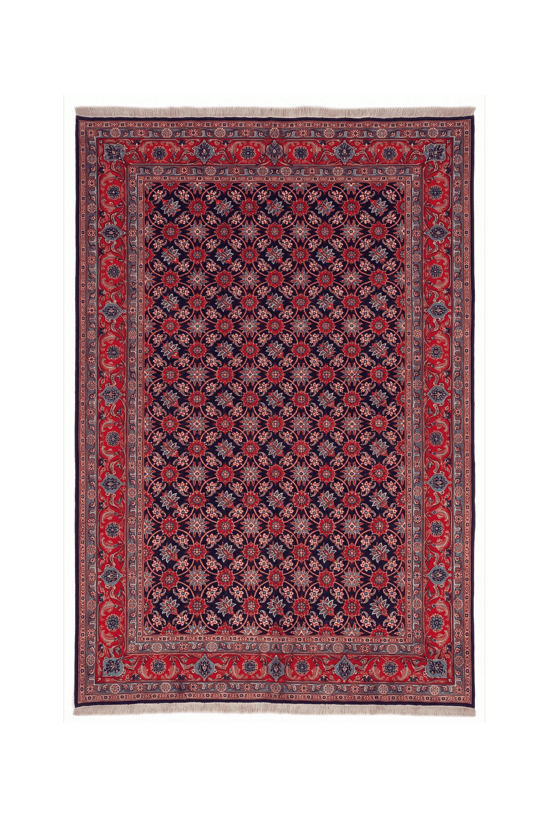 Navy mahi Sabzevar rug, 198×292cm, about 4.5 tatami