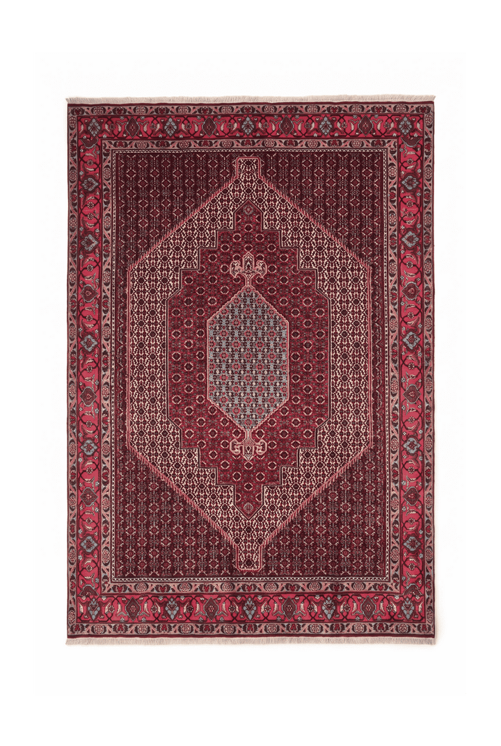 Red Herati medallion Sabzevar rug, 200×309cm, about 4.5 tatami
