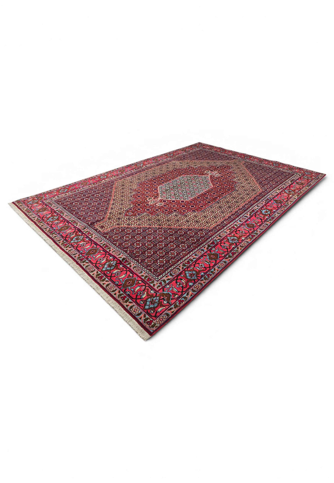 Red Herati Sabzevar rug for a large living room, 4.5 tatami