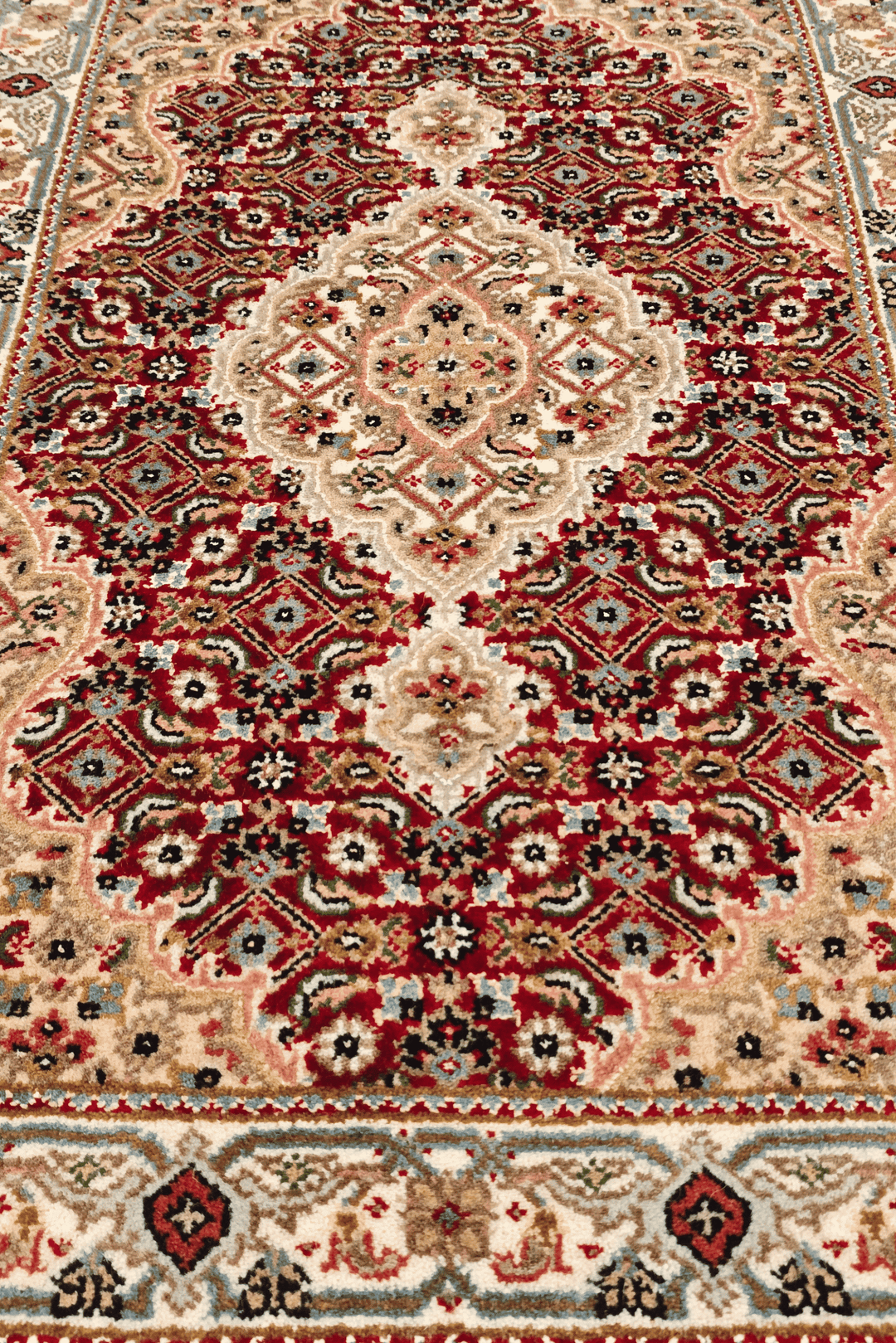One-of-a-kind brick red mahi Persian Tabriz entrance mat