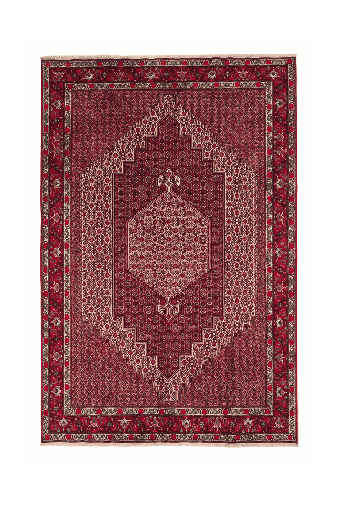 Red mahi medallion Tabriz rug, 199×307cm, about 4.5 tatami