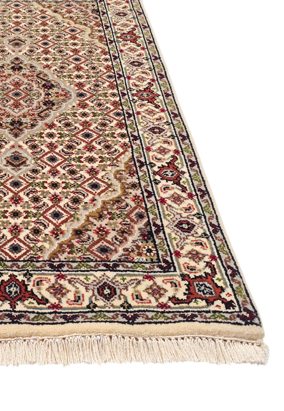 Hand-knotted Persian Tabriz rug with Herati field
