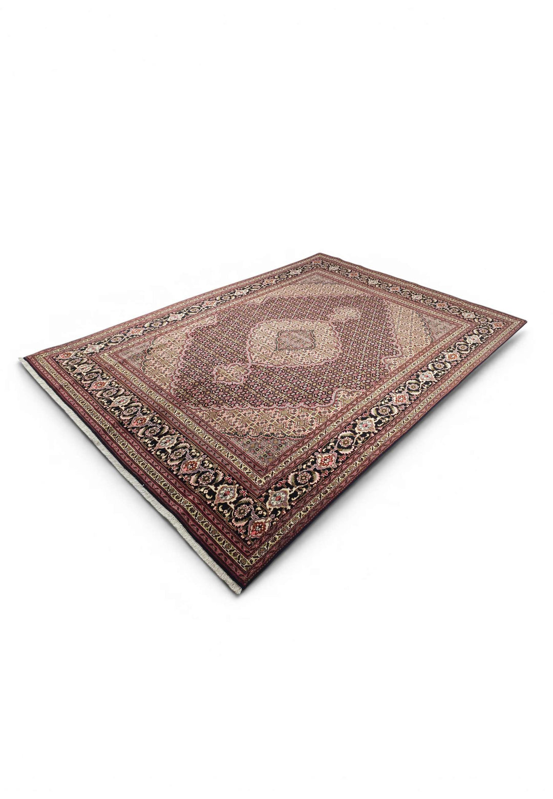 Burgundy mahi Tabriz rug for a large living room, 4.5 tatami