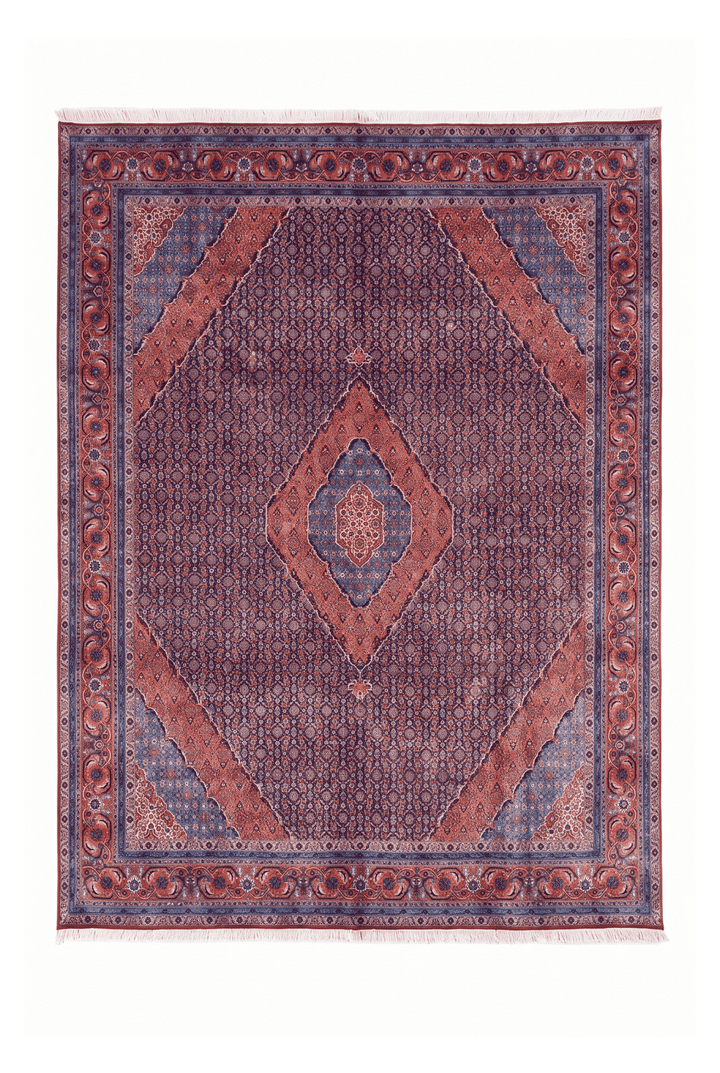Mauve and salmon Herati medallion rug, 251×302cm, about 4.5 tatami