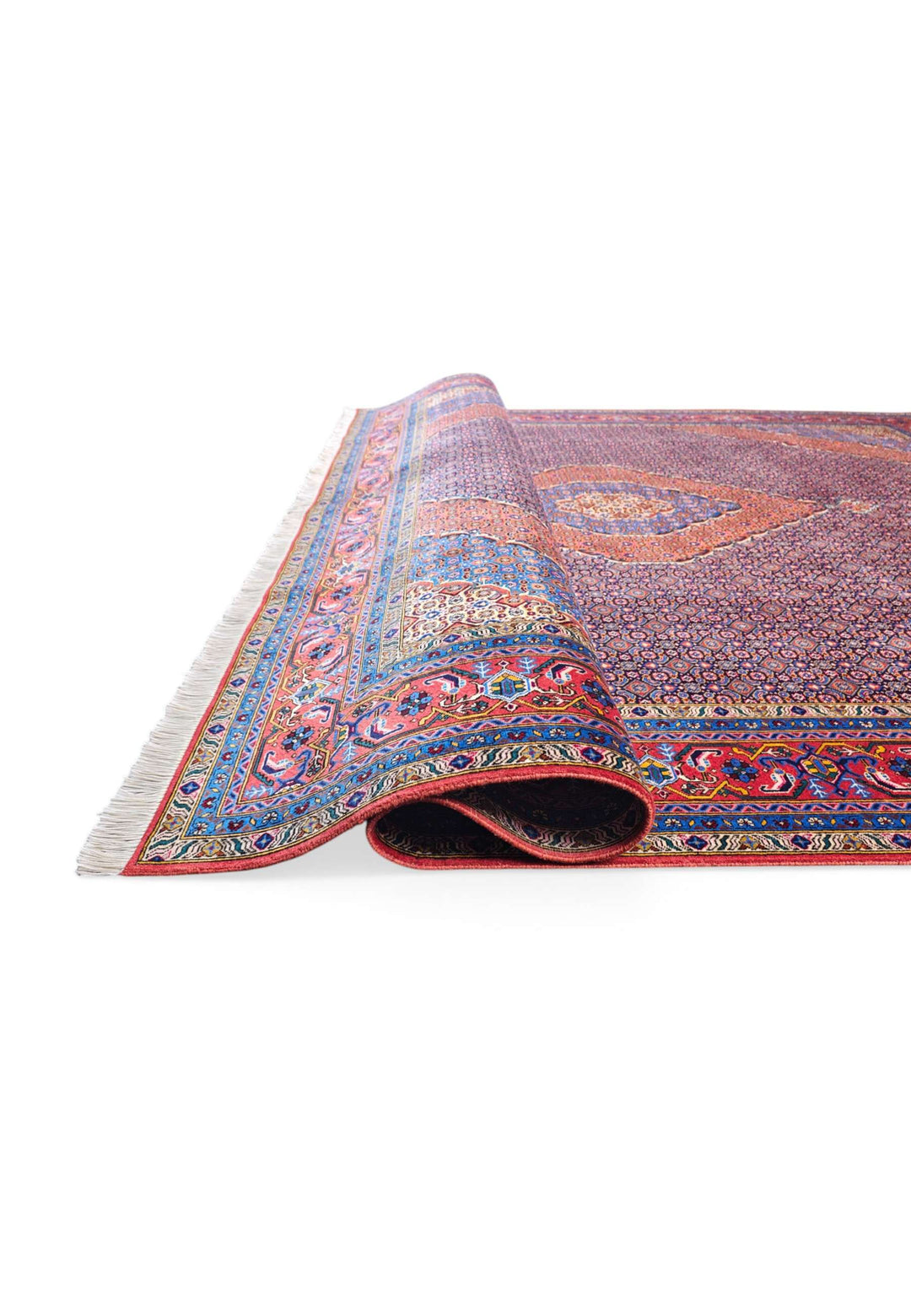 One-of-a-kind mauve and salmon Herati Pakistani rug