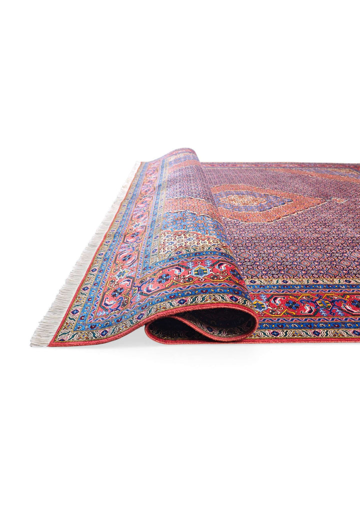 One-of-a-kind mauve and salmon Herati Pakistani rug