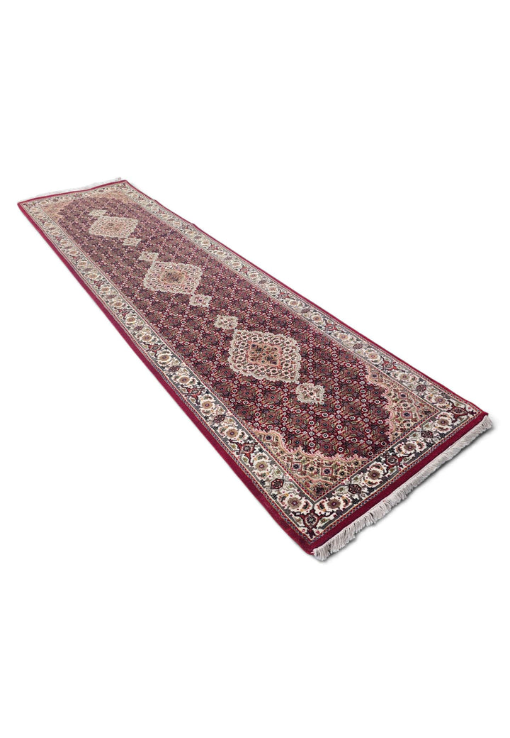 Deep red Tabriz runner 80×303cm, Persian craftsmanship