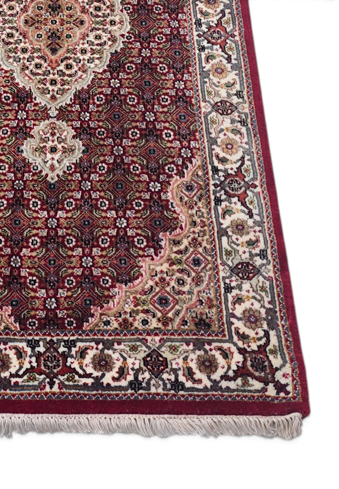 Hand-knotted Persian Tabriz runner with Herati field