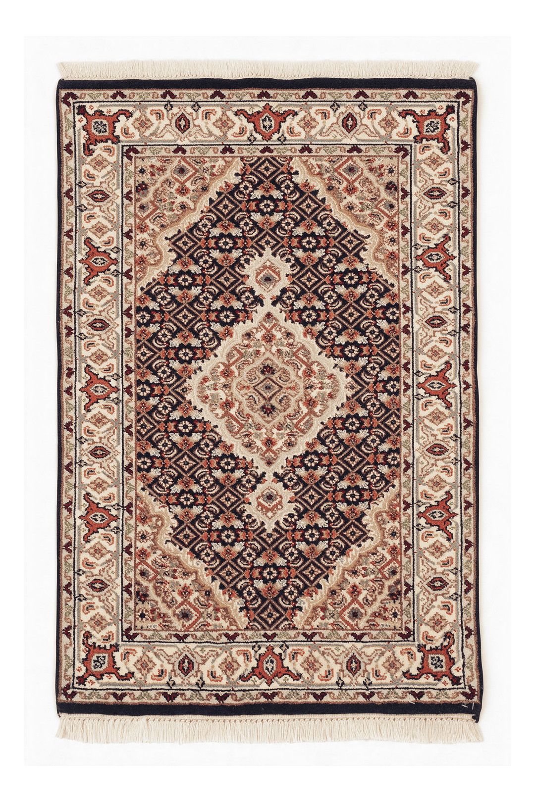 Sandstone mahi medallion Tabriz rug, 57×92cm, entrance mat size