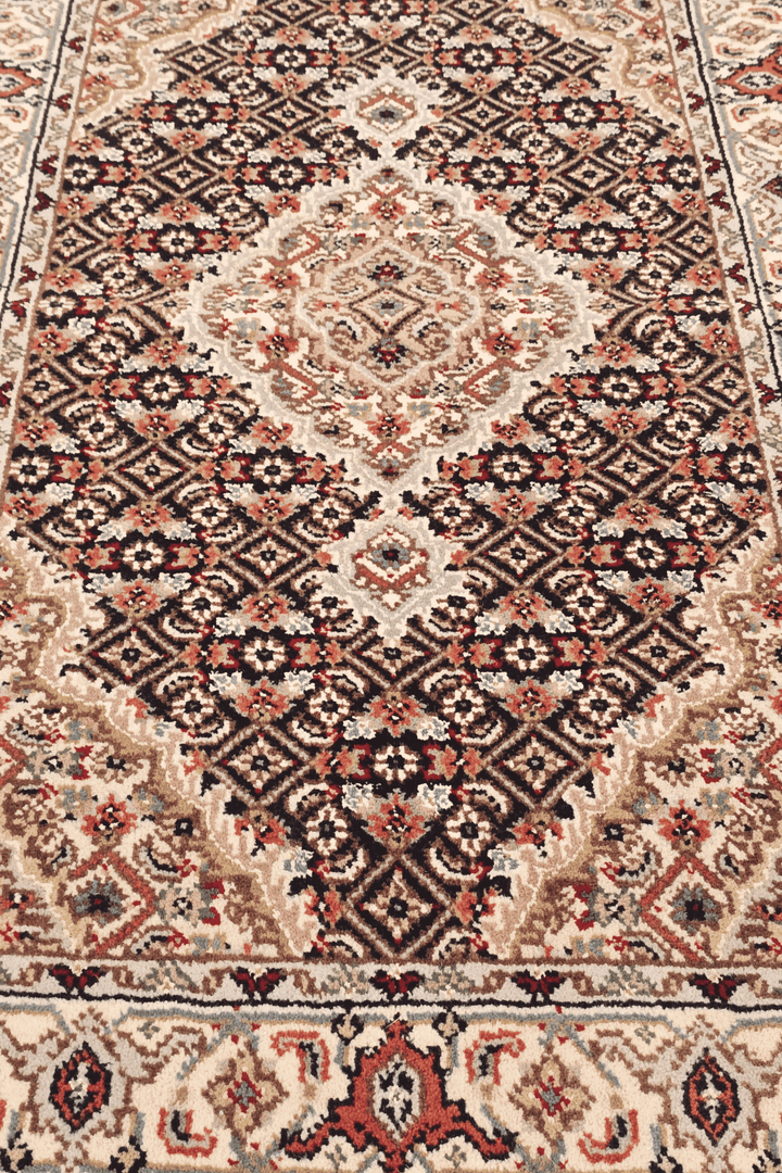 One-of-a-kind sandstone mahi Persian Tabriz entrance mat