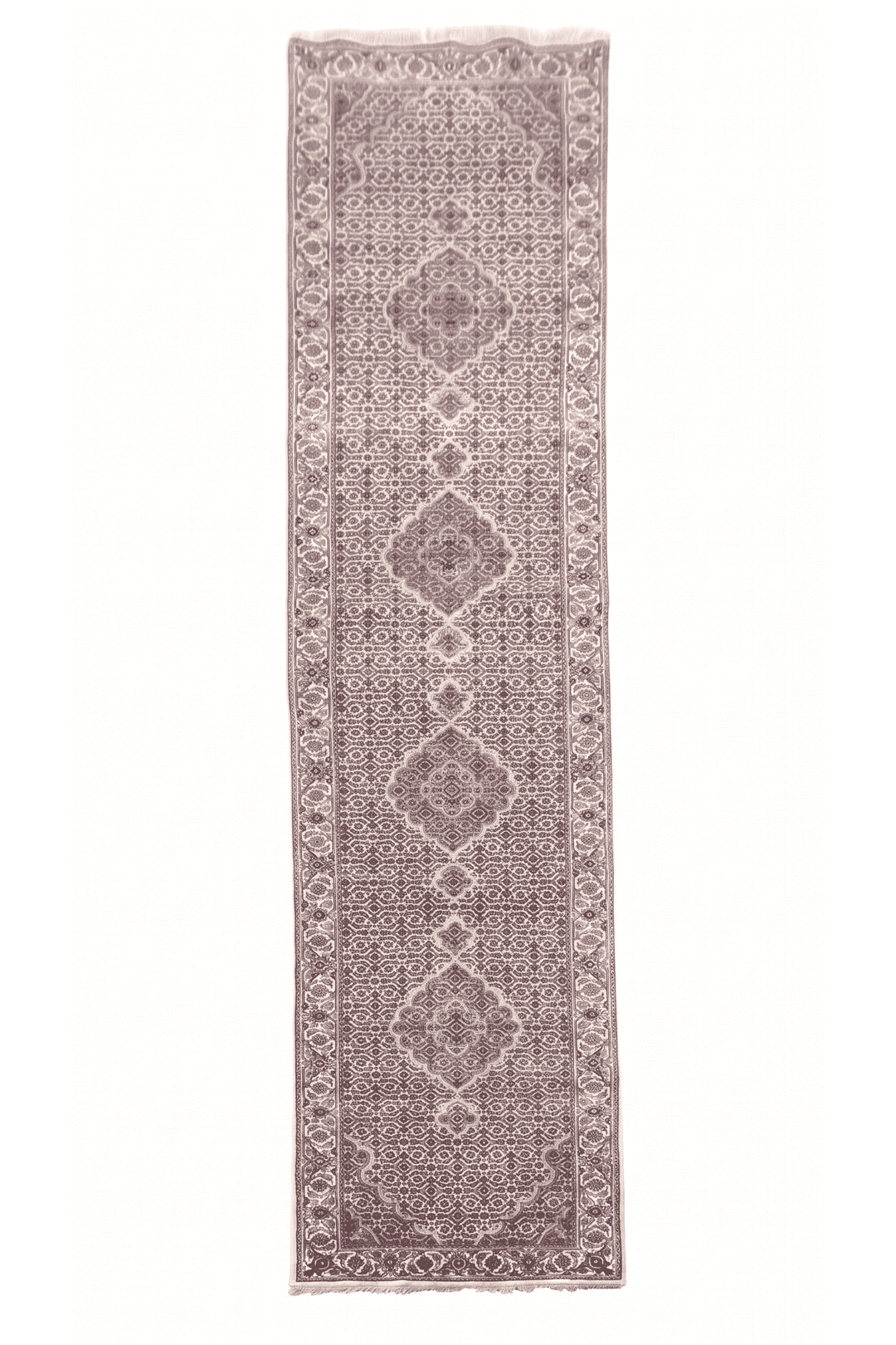 Ivory and grey mahi medallion Tabriz runner, 76×369cm
