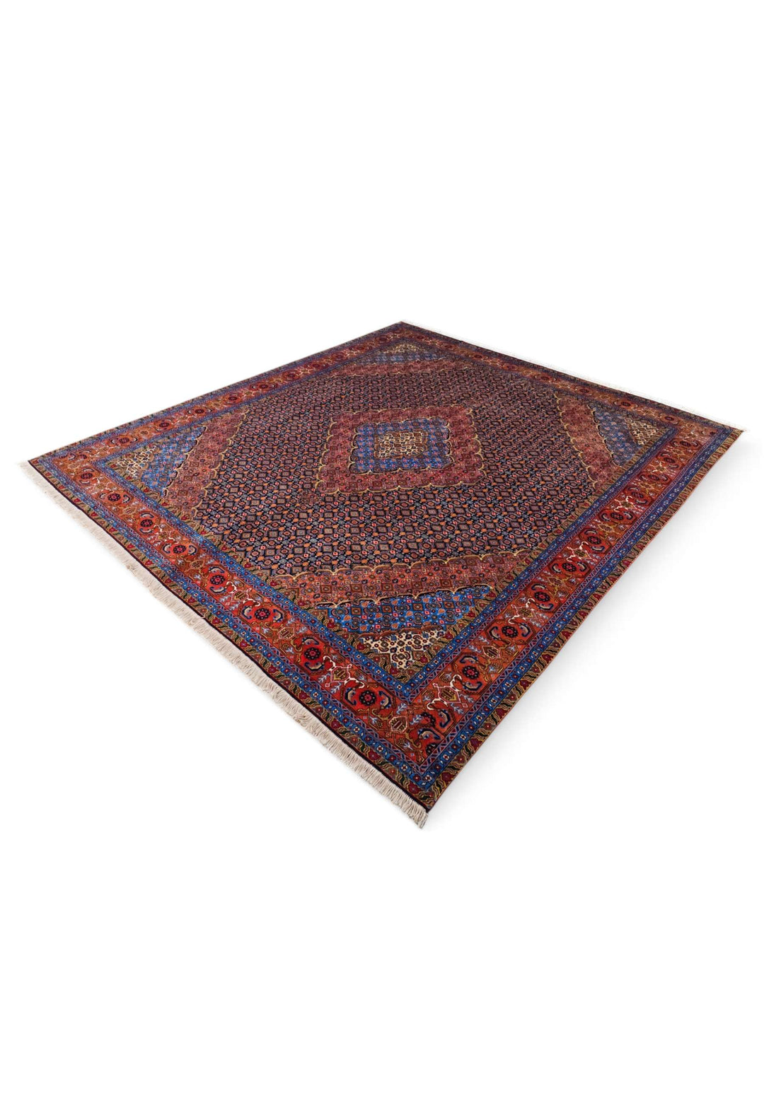 Slate blue mahi rug 247×284cm, Pakistani craftsmanship